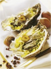 Huîtres aux endives, aux noisettes et au citron vert
Photo : © Philippe Asset / CNC