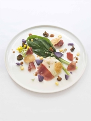 Jambon Consorcio Serrano sur oeuf fermier aux girolles rôties
Photo : © Jambon Serrano Label Consorcio