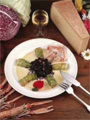 Langoustines en robe de Comté et choux
Photo : © CIGC