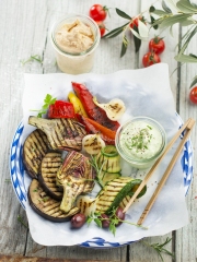 Légumes grillés, aïoli léger et crème au chorizo
Photo : © Patricia Kettenhofen