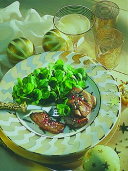 Mâche au foie gras de canard de Vendée poêlé
Photo : © Bertrand Mauduech-Deslage