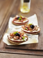 Recette Mini pizzas express aux champignons