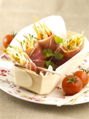 Recette Nem de jambon sec, julienne de légumes en anchoïade