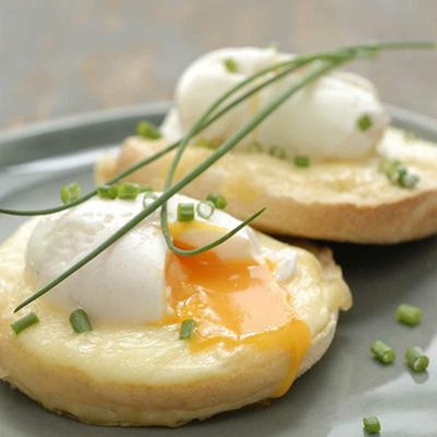 Oeuf bénédicte et muffin au Saint-Nectaire
Photo : © Association des Fromages d'Auvergne (AFA)