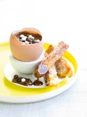 Œufs Label Rouge au Chocolat coulant et ses Mouillettes de Pain Perdu
Photo : © SYNALAF