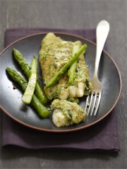 Omelette au cresson, asperges vertes et Chavignol
Photo : © Pierre-Louis Viel / ANICAP