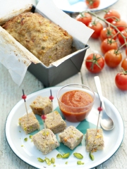 Pain de veau aux tomates confites et pistaches
Photo : © Jean-François Mallet