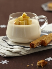 Panna cotta au foie gras, pommes caramélisées et mouillettes de pain d'épice
Photo : © Pommes Ariane