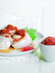 Recette Papillote de sole et chutney de pamplemousse de Floride