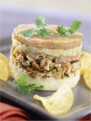 Parmentier de lapin confit au foie gras
Photo : © Fousdepommesdeterre