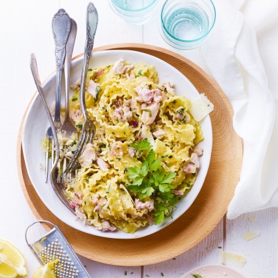 Pasta au lapin et citron
Photo : © Julie Mechali / Annelyse Chardon