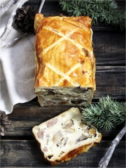 Recette Pâté en croûte aux Champignons, Fruits Secs et Ricotta