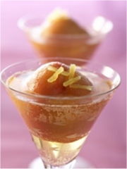 Pêches rosées, gingembre et Champagne
Photo : © Ecopêche