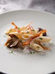 Recette Penne Academia Barilla au Bacon, Cèpes et Truffe Noire