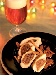 Filets de pintade farcis au pain d'épices, jus gourmand à la Bière de Noël