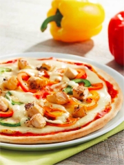Pizza au poulet et poivrons grillés
Photo : © Herta