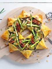 Recette Pizza soleil primavera, asperges, épinards, courgettes