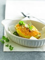 Pommes de terre farçies, potiron et noisettes
Photo : © Les pommes de terre, tellement de caractères