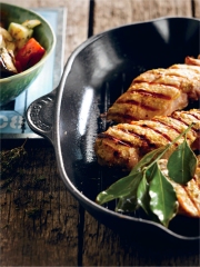 Viande de porc rôtie avec sa ratatouille méditerranéenne
Photo : © Luk Thys
