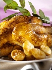 Poulet fermier label rouge rôti et pommes de terre
Photo : © SYNALAF