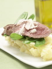 Purée de pomme de terre à l'huile de truffe et son filet d'agneau
Photo : © Fousdepommesdeterre