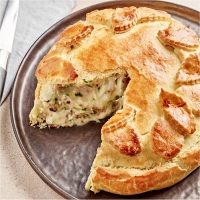 Reblochon farci aux châtaignes en croute briochée
Photo : © Alexandre Bibaut