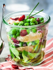 Rémoulade de petit pois, Craisins® Cranberries séchées Ocean Spray et pomelos