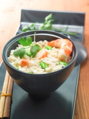 Risotto retour d'Asie aux Gambas et Lait de Coco