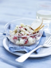 Risotto de Pur Brebis Pyrénées aux piquillos et chorizo
Photo : © J.C Amiel - Stylisme : G. Poidevin