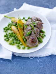 Recette Rognons de veau aux petits pois, carottes et orange