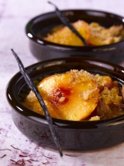 Recette Sablés au safran et pêches jaunes de nos Régions fondantes