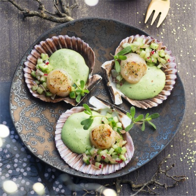 Saint-Jacques à la crème persil-cerfeuil
Photo : © Patricia Kettenhofen