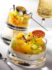 Recette Salade de fruits grillés au yaourt grec