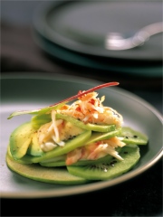 Salade acidulée de Kiwi au crabe et pomme verte
Photo : © Yves Bagros