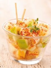 Salade de pomme et fromage de Pur Brebis Pyrénées au piment d'Espelette
Photo : Fromages Brebis Pur Pyrénnées