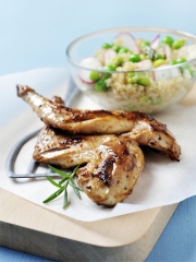 Recette Salade de quinoa et de légumes croquants au lapin grillé