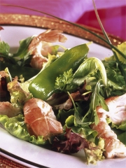 Salade de langoustines,
pois gourmands,
vinaigrette à la bière de Noël
© Brasseurs de France