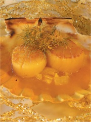 Coquille St Jacques dorée au poêlon, chutney d'endive à l'orange
Photo : © Chez Clément