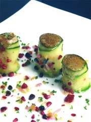 Sushis de courgettes et Torta de la Serena
Photo : © Félix Soriano