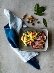 Tagliatelles au beurre épicé et magret de canard au Porto
Photo : © Giovanni Rana