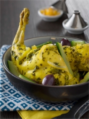 Tajine de lapin au citron confit et olives
Photo : © L'Atelier des Chefs