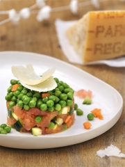 Tartare de légumes d'été au Parmigiano Reggiano