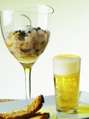 Tartare de Saint-Pierre et huîtres, gelée de bière de Printemps
© Brasseurs de France