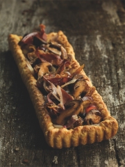 Recette Tarte fine aux Cèpes, Figues et Jambon Serrano