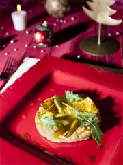 Tarte fine au fromage « Roucoulons » et sa vinaigrette au Macvin
Photo : © Paysange