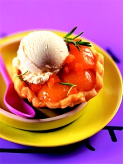 Tartelettes tatin abricot et glace vanille
Photo : © Centre d'Information des Glaces