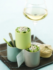 Mini-terrines de chèvre, courgette, menthe et leurs sablés au romarin