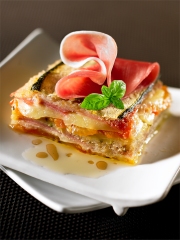 Terrine de courgettes à la mozzarella et au Jambon Serrano