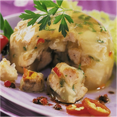 Terrine de ris d'agneau en persillade
Photo : © Confédération Nationale de la Triperie Française (CNTF)