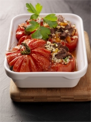 Tomates farcies au quinoa et joue de bœuf
Photo : © Produits Tripiers